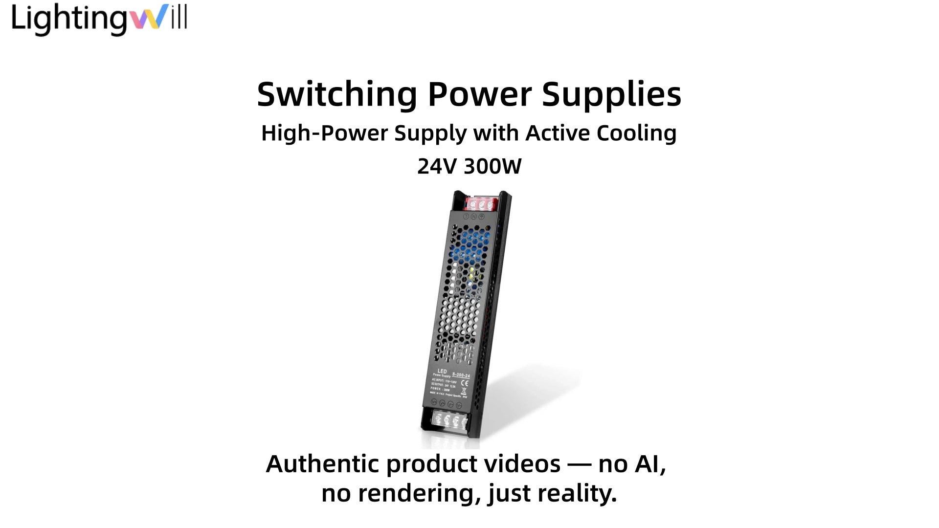 Slim 12V/24V 300W–400W Power Supply Demo | LED Driver with Cooling Fan | LightingWill