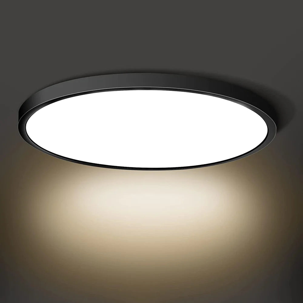 12 Inch 24W White / Black Round Ceiling Light – AC 220–240V | 3000K / 4500K / 5000K / 6500K | Flush Mount Ceiling Light for Modern Home Lighting | 1-Pack – Local Stock (UK)