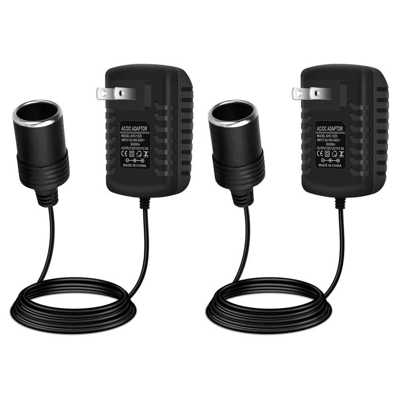 LightingWill DC 12V 12W–36W Cigarette Lighter Power Supply Adapter – AC 100–240V Converter Transformer with Car Socket Output, Charger for Pump, Cooler, LED Lights, US Plug