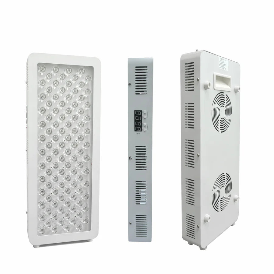 50W / 130W Large Panel Infrared Therapy Light – 60 / 80 LEDs | Button Control | Red Light 660nm & IR 850nm | Hanging Mount | AC100–240V | for Skin Care & Muscle / Joint Relief | Goggles Included | US / EU / UK / AU Plug