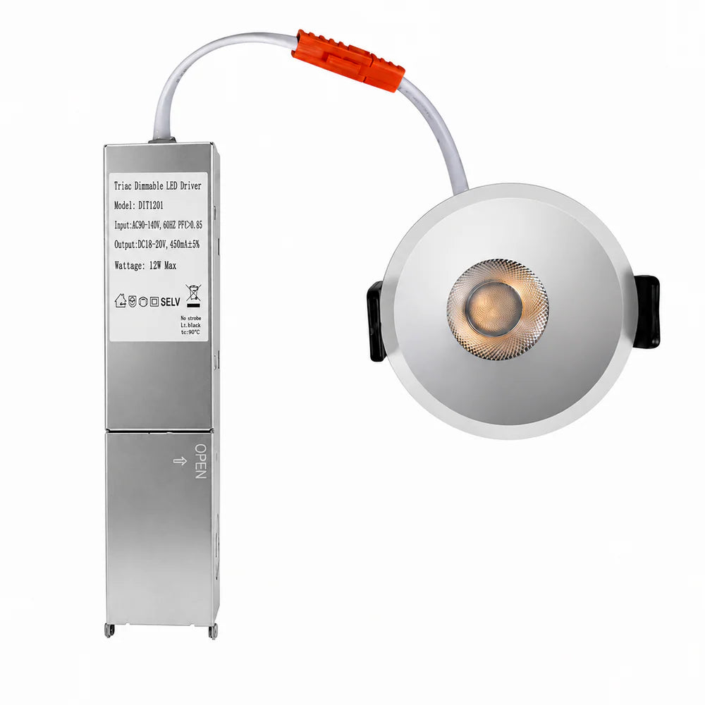 CDG-US Angled Reflector 12W (3″) Deep Anti-Glare Full Spectrum LED Downlight | 90–140V | 4/12 Pack | 5CCT Adjustable | 24° Beam | White Housing | CRI>97 | Architectural Recessed Lighting
