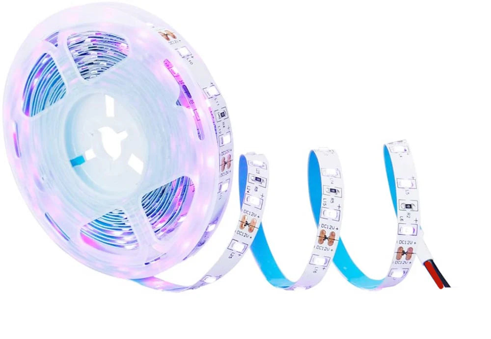 LightingWill 380–385nm SMD2835 UV LED Strip Light – 60/120/240 LEDs/m, 5M (16.4FT), DC12V, Non-Waterproof/IP67