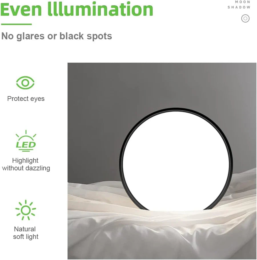 7 Inch 12W White / Black Round Ceiling Light – AC 220–240V | 3000K / 4500K / 5000K / 6500K | Flush Mount Ceiling Light for Modern Home Lighting | 1-Pack – Local Stock (UK)