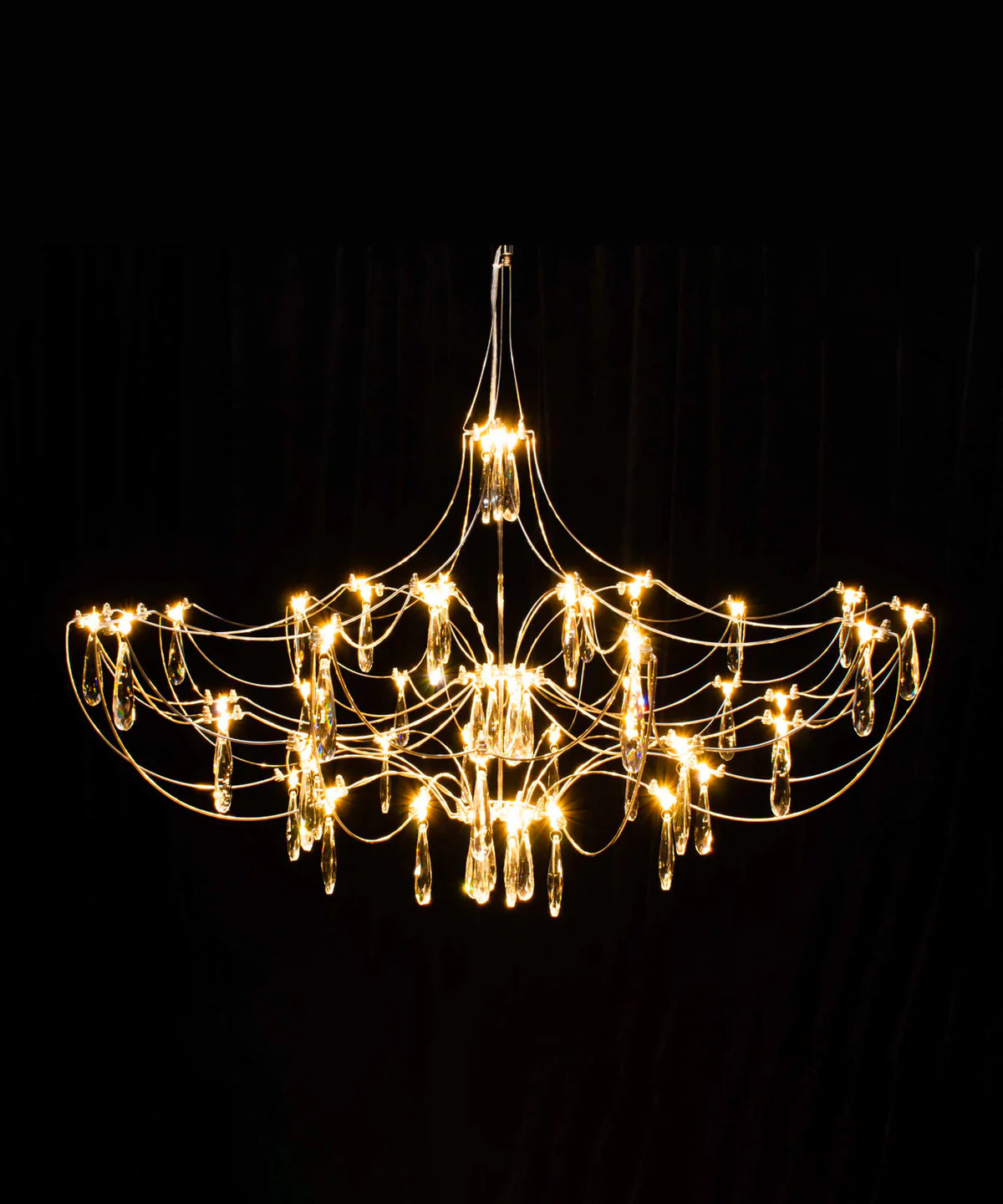 RD-2 Series Modern Crystal Chandeliers – AC85–240V Power Supply Included | 36 / 57 / 114 LEDs | 24.8” / 28.74” / 41.34” Diameter | K9 Crystal / Iridescent Crystal | 304 Stainless Steel | for Dining Room, Living Room, Bedroom & Entryway Lighting | 1-Pack