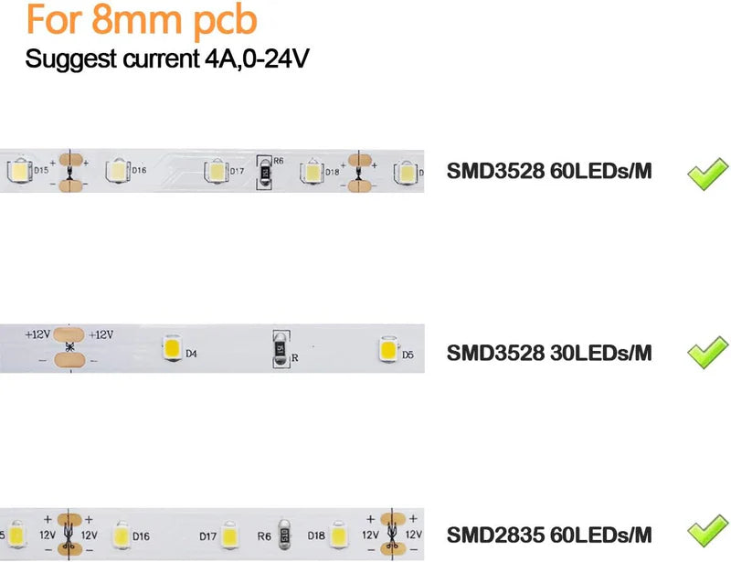 LightingWill LED Strip Connector Kit 10mm 2Pin Solderless Assortment, LED Light Strip Connector Kit Strip to Wire Strip to Strip L T DC Plug Set, Local Stock US UK