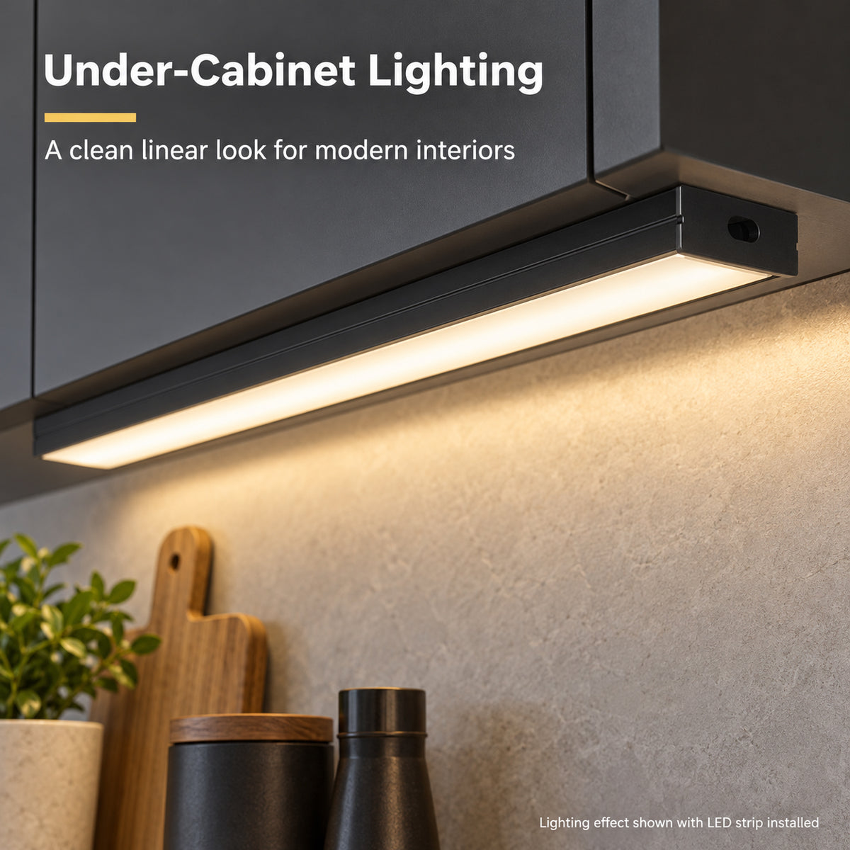 Schwarzes U04 10 x 23 mm U-förmiges Innenmaß 20 mm LED-Aluminium-Kanalsystem mit Abdeckung, Endkappen und Befestigungsklammern, Aluminium-Strangpressprofil für die Installation von LED-Lichtstreifen