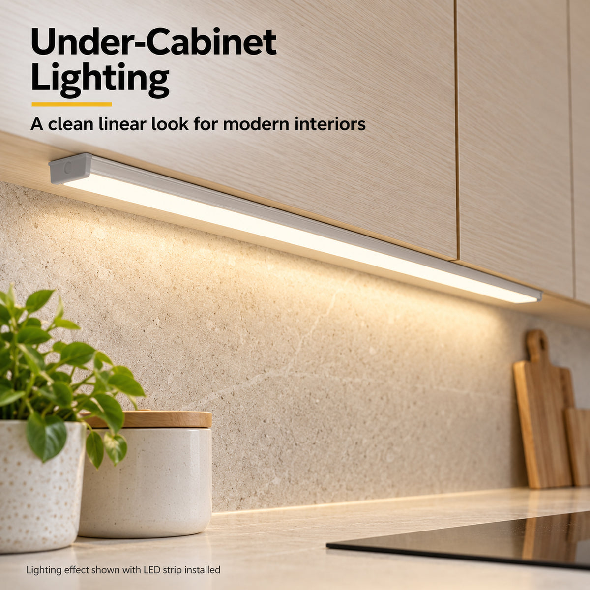 Silver U03 10x30mm U-Shape LED Aluminum Channel, 20mm Inner Width, with Cover, End Caps & Mounting Clips