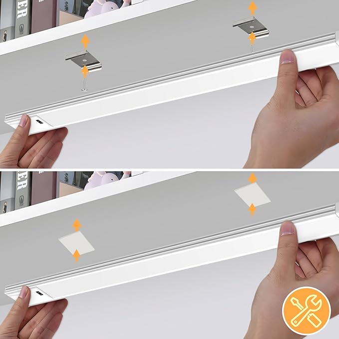 21 Inch Under Cabinet Lights with Hand Wave, Under Cabinet Lighting Motion Sensor Light Indoor, Dimmable Closet Lights 3 CCT Cabinet Lights for Kitchen, Stairs(2 Pack)