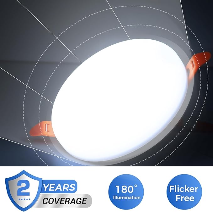 4 Inch LED Recessed Ceiling Light, 18W Recessed Light, 6500K Cool Daylight, Canless Wafer Downlight, Fits 2.5-4in Ceiling Hole with LED Driver (4 Pack)