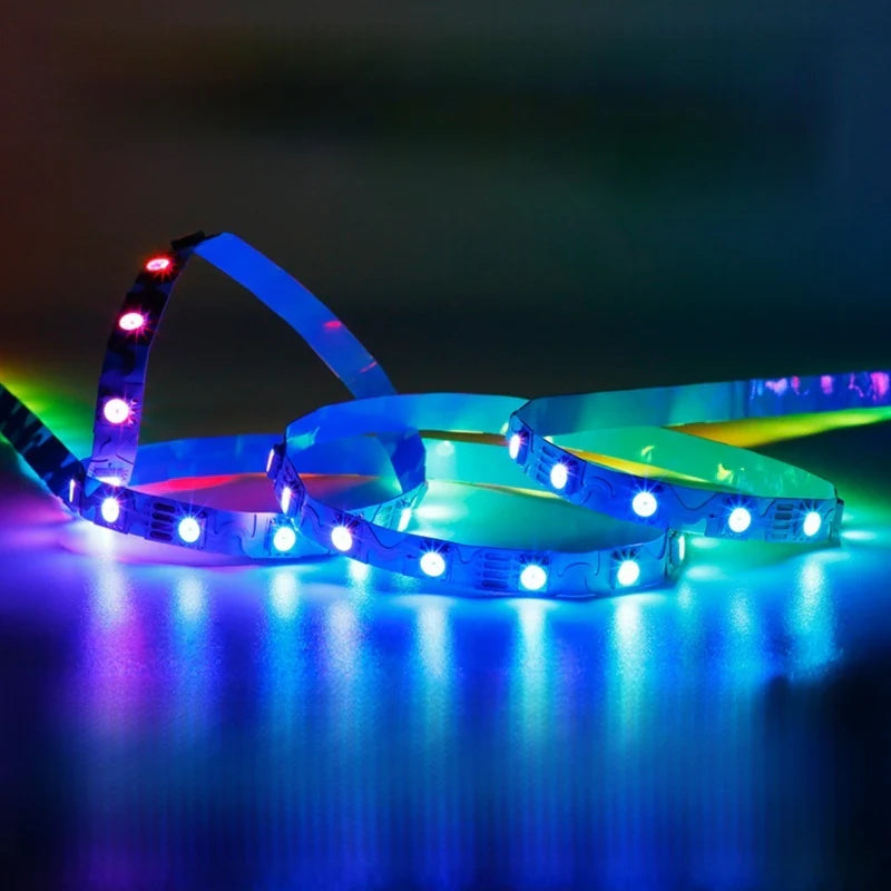 LightingWill WS2815 S Shape RGBIC LED Strip Light DC12V 8mm PCB SMD5050 Individually Addressable 60 LEDs/m Breakpoint Resume Non Waterproof Flowing LED Strip for Party Decoration DIY Lighting 5M 50M