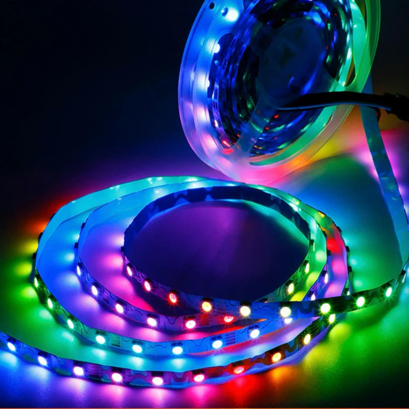 LightingWill WS2815 S Shape RGBIC LED Strip Light DC12V 8mm PCB SMD5050 Individually Addressable 60 LEDs/m Breakpoint Resume Non Waterproof Flowing LED Strip for Party Decoration DIY Lighting 5M 50M