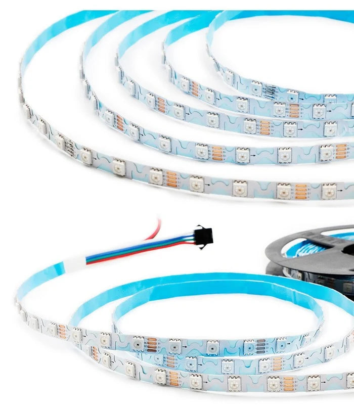 LightingWill WS2815 S Shape RGBIC LED Strip Light DC12V 8mm PCB SMD5050 Individually Addressable 60 LEDs/m Breakpoint Resume Non Waterproof Flowing LED Strip for Party Decoration DIY Lighting 5M 50M