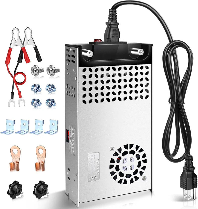 Upgrade DC 12V 360W–720W (30A–60A) Switching Power Supply, AC 110/240V Input Converter & Transformer, Cooling Fan Design, LED Driver Adapter for Strip Lights, 3D Printer, Radio — US/UK/EU Plug Options, CE/FCC/RoHS Certified