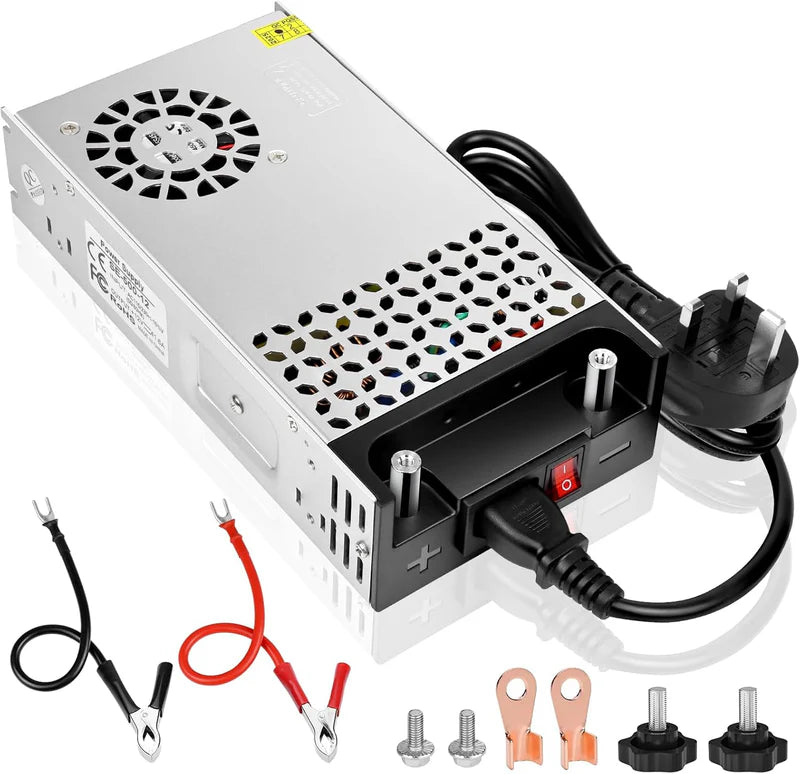 Upgrade DC 12V 360W–720W (30A–60A) Switching Power Supply, AC 110/240V Input Converter & Transformer, Cooling Fan Design, LED Driver Adapter for Strip Lights, 3D Printer, Radio — US/UK/EU Plug Options, CE/FCC/RoHS Certified
