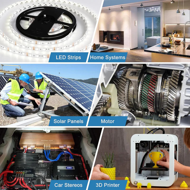 Upgrade DC 12V 360W–720W (30A–60A) Switching Power Supply, AC 110/240V Input Converter & Transformer, Cooling Fan Design, LED Driver Adapter for Strip Lights, 3D Printer, Radio — US/UK/EU Plug Options, CE/FCC/RoHS Certified