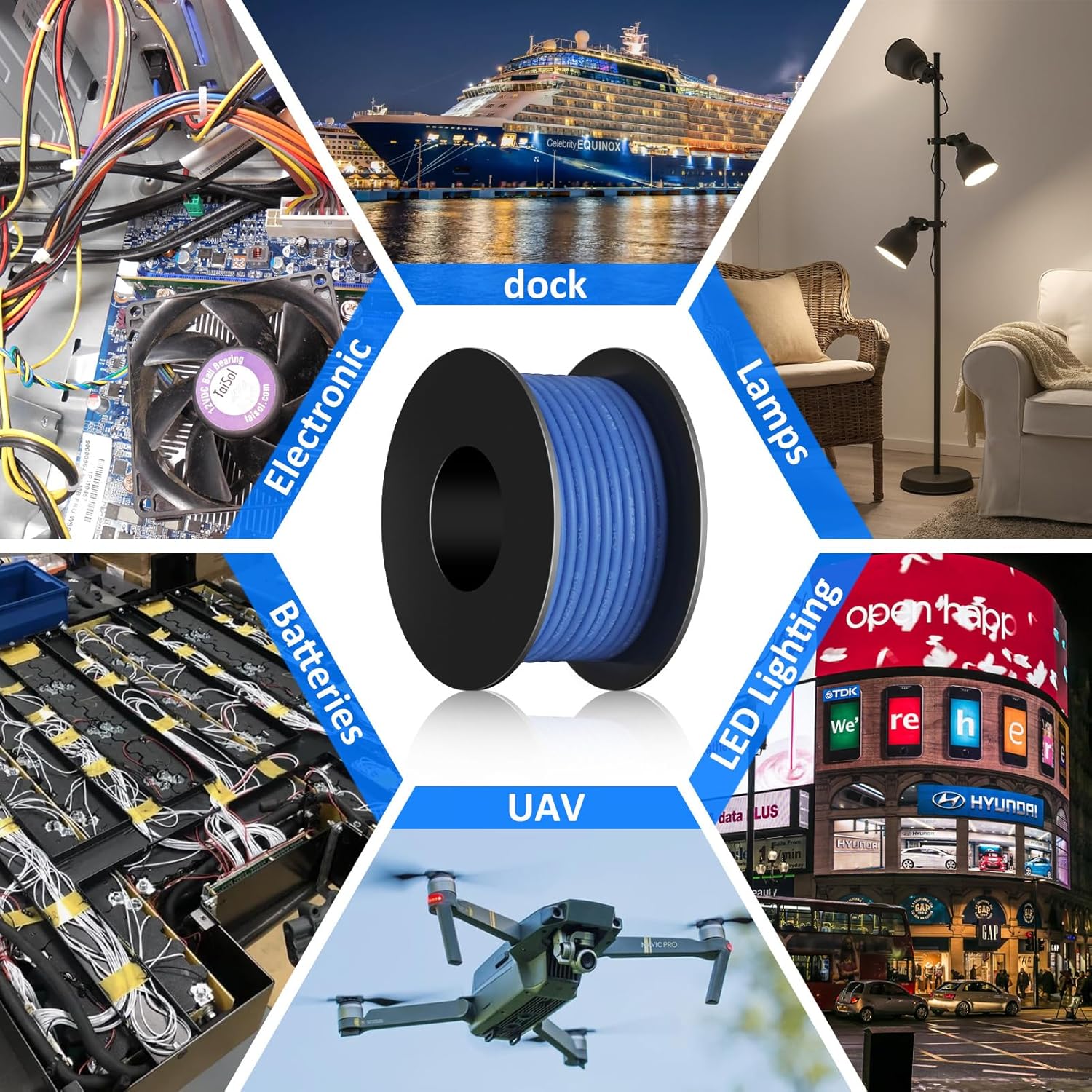 18 AWG Stranded Wire Spool, 25ft Each 8 Colors 18 Gauge Silicone Electrical Wire, Tinned Copper Wire, Flexible Silicone Hook up Wire Kit, Hookup Wire Kit for Automotive & DIY