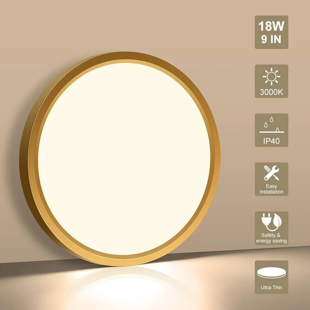 15.7 Inch 32W White /Black /Gold Round Ceiling Light – AC 110–130V | 3000K / 4500K / 5000K / 6500K | Flush Mount Ceiling Light for Modern Home Lighting | 1-Pack – Local Stock (US)