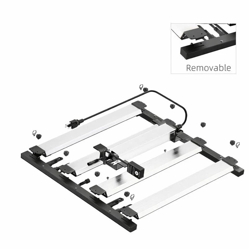 Detachable LED Grow Light - AC85 - 264V | 150W / 200W | Modular & High-Uniformity Full Spectrum | 0-10V Dimming | Knob / Remote Control | Included Hanging Rope, Dimmable Driver | Plant Grow Light for Seedling, Veg & Bloom | US / EU / UK / AU Plug