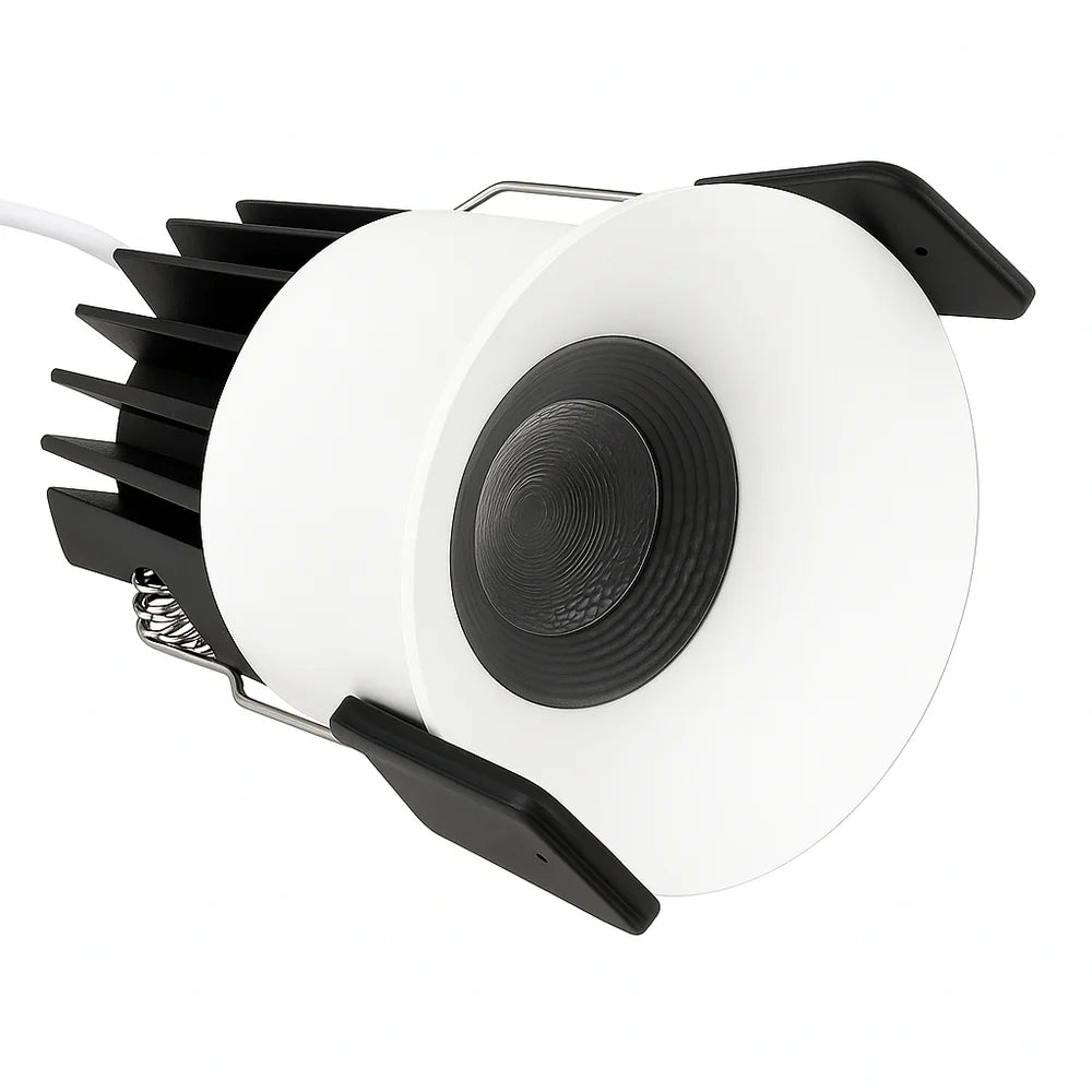 CDG-US Curved Reflector 9W (2.6″) Deep Anti-Glare Full Spectrum LED Downlight | 90–140V | 4/12 Pack | 5CCT Adjustable | 24° Beam | White Housing | CRI>97 | Architectural Recessed Lighting