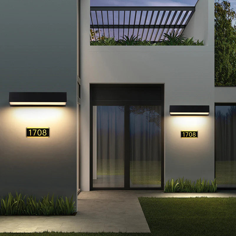 LightingWill LED Wall Light 12W 18W 24W Outdoor Waterproof Wall Sconce 3000K 6000K Long Linear Black Up Down Wall Light IP65 Aluminum Porch Garden Balcony Indoor