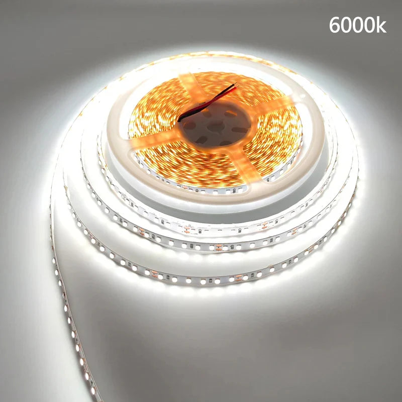 LightingWill DC12V SMD2835 Full Spectrum LED Strip Light 120LEDs/m 600 LEDs 16W/m, CRI 97+ High Density LED Tape 2700K–6500K, 8mm PCB IP00/IP67 for Kitchen Cabinet, Mirror, Bedroom, 5/50M