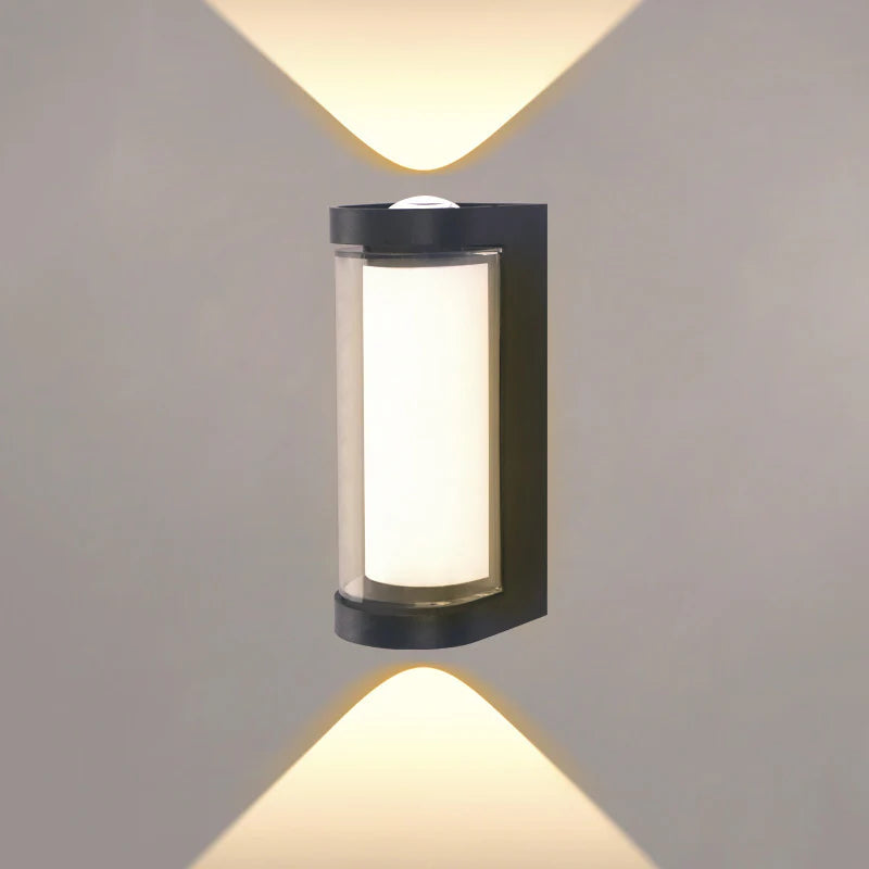 LightingWill LED Wall Light 7W Outdoor Waterproof Wall Sconce 3000K 6500K Square Round Up Down Wall Light IP65 Plastic Porch Garden Balcony Indoor 4 Pack