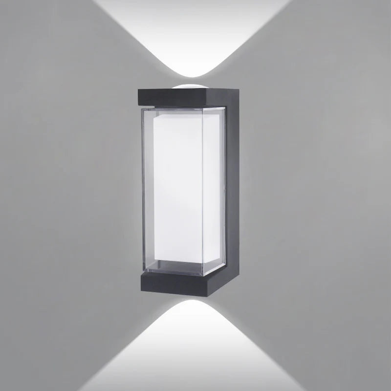 LightingWill LED Wall Light 7W Outdoor Waterproof Wall Sconce 3000K 6500K Square Round Up Down Wall Light IP65 Plastic Porch Garden Balcony Indoor 4 Pack