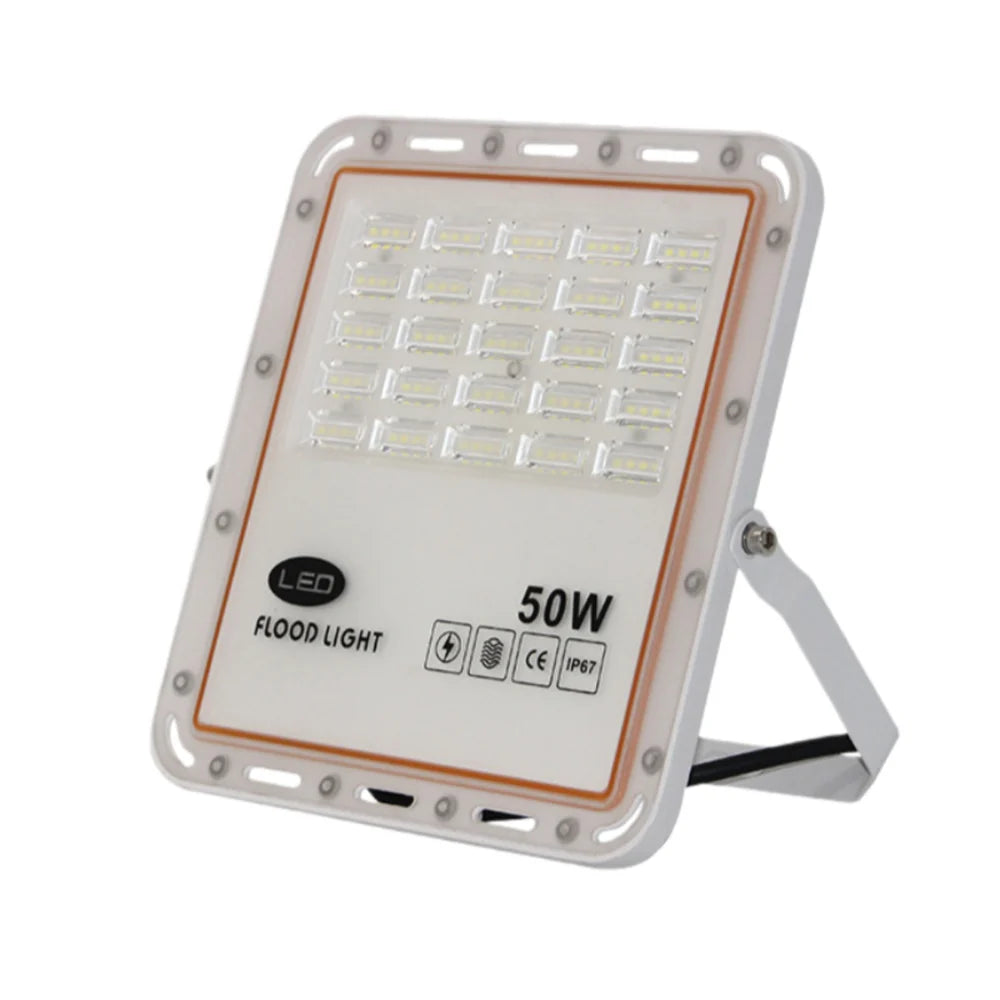 LightingWill FL-P Series LED Flood Light Outdoor 30W-400W IP67 SMD2835 High Brightness Floodlight 100-110LM/W Aluminum White Housing Hardwired Warm White Cool White 2/10-Pack