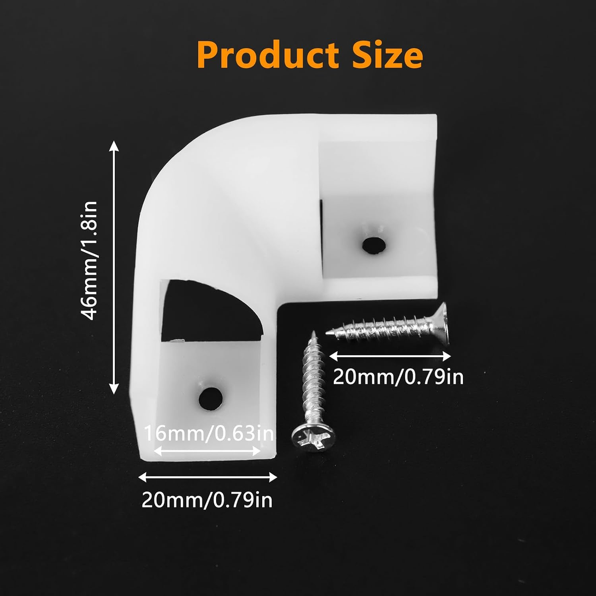 6-Pack 90° Corner Connectors for V-Shape LED Aluminum Channels with Screws