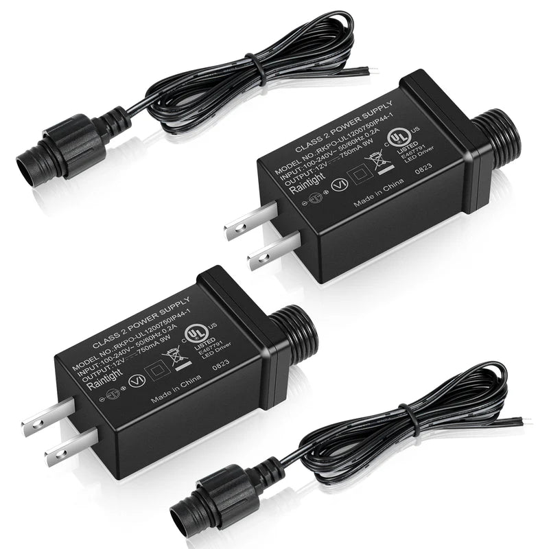 LightingWill IP44 Class 2 Power Supply AC 100–240V to DC 4.5V/12V/24V/30V Waterproof Outdoor LED Driver Adapter Transformer, US Plug for Inflatable Decorations, String Lights, Christmas Trees