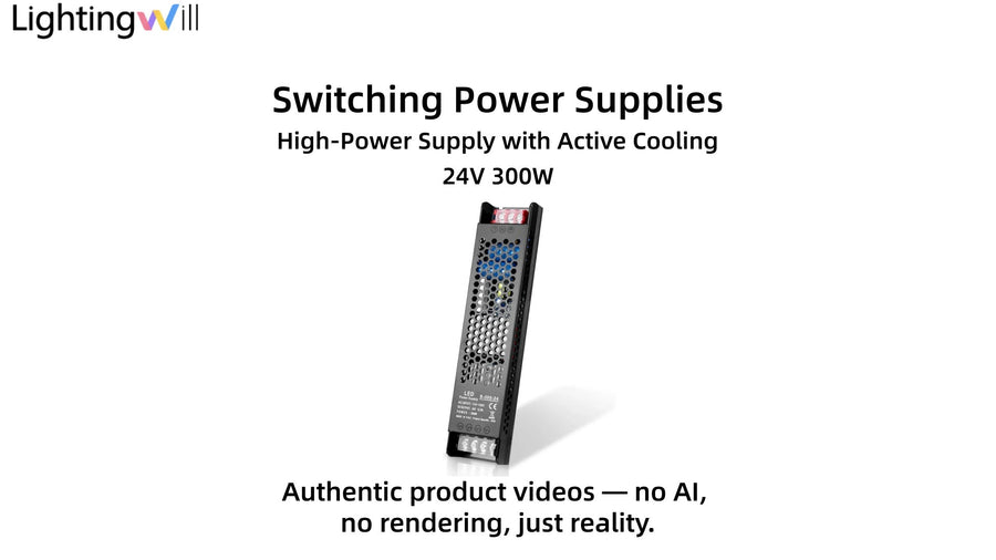 Slim 12V/24V 300W–400W Power Supply Demo | LED Driver with Cooling Fan | LightingWill