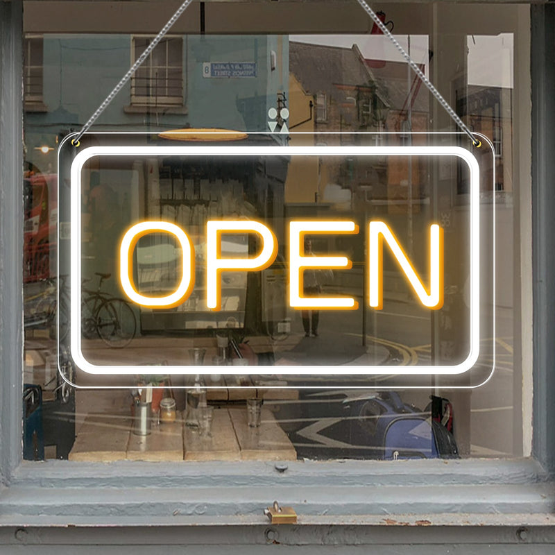 The Benefits of Our Warm Yellow LED Open Sign: Efficiency, Durability, and Customer Appeal