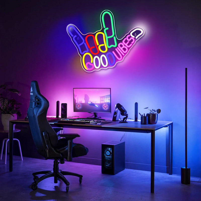 Good Vibes Neon Sign: Bring the Rock & Roll Spirit into Your Space