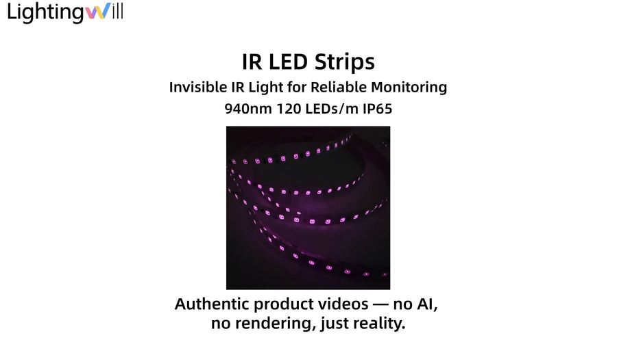 LightingWill 940nm Invisible IR LED Strip Demo | 120 LEDs/m IP65 5M