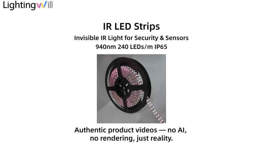 LightingWill 940nm Invisible IR LED Strip Demo | 240 LEDs/m IP65 5M