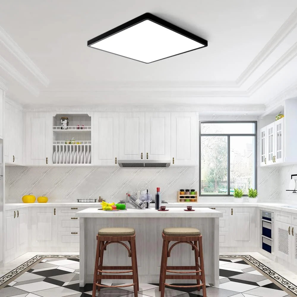 15.7 Inch 18W White / Black Square Ceiling Light – AC 110–130V | 3000K / 4500K / 5000K / 6500K | Flush Mount Ceiling Light for Modern Home Lighting | 1-Pack – Local Stock (US)