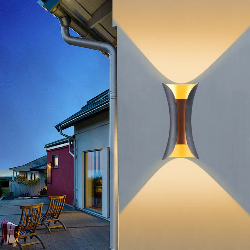 LightingWill LED Wall Light 10W Outdoor Waterproof Wall Sconce 3000K 6500K Black White Black Gold Up Down Wall Light IP65 Plastic Porch Garden Balcony Indoor 4 Pack