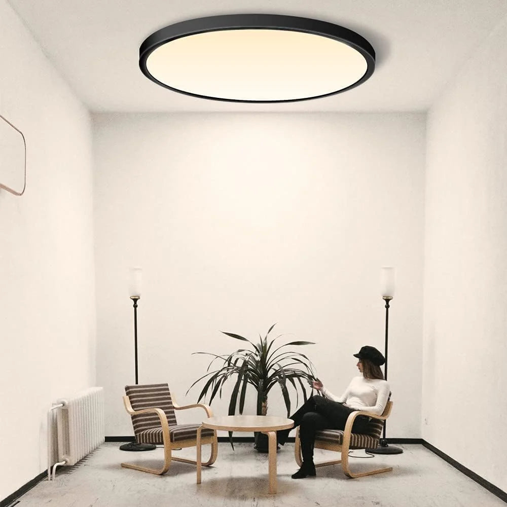 15.7 Inch 32W White /Black /Gold Round Ceiling Light – AC 110–130V  | 3000K / 4500K / 5000K / 6500K | Flush Mount Ceiling Light for Modern Home Lighting | 1-Pack – Local Stock (US)