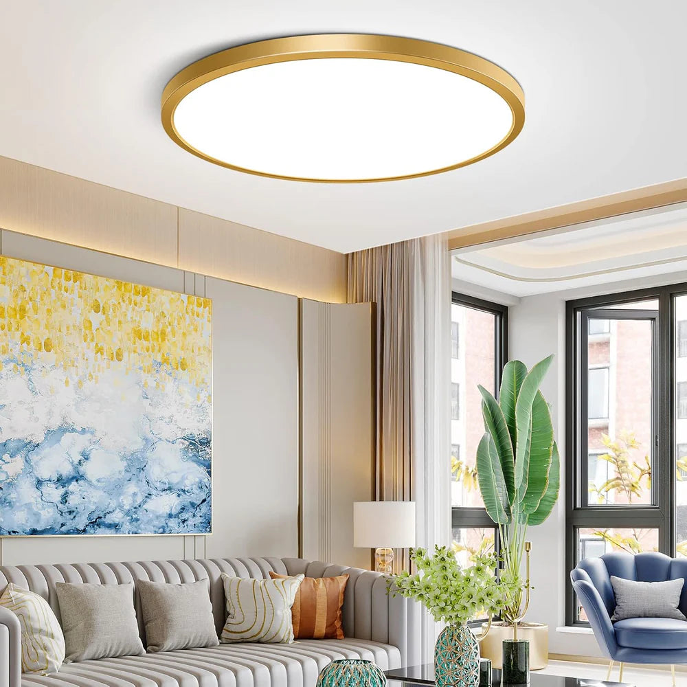 15.7 Inch 32W White /Black /Gold Round Ceiling Light – AC 110–130V  | 3000K / 4500K / 5000K / 6500K | Flush Mount Ceiling Light for Modern Home Lighting | 1-Pack – Local Stock (US)