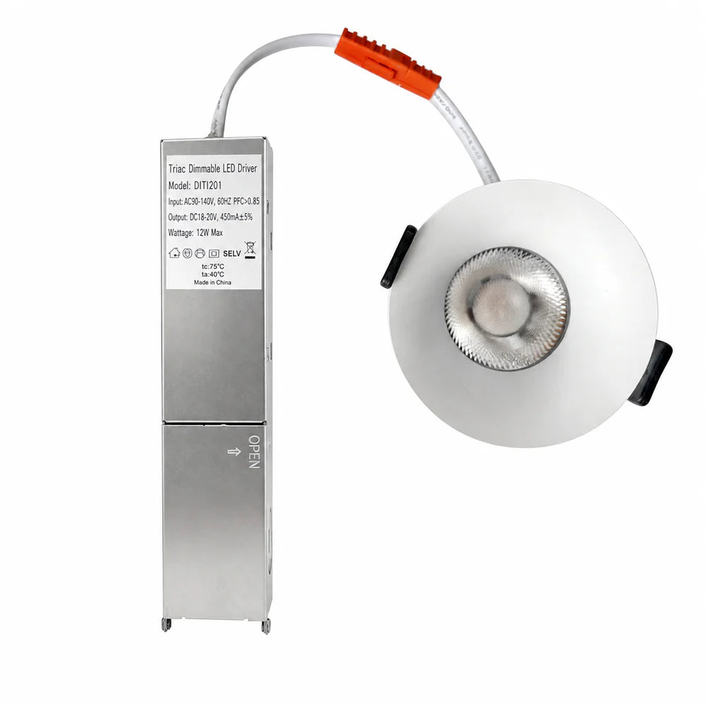 CDG-US Curved Reflector 12W (3″) Deep Anti-Glare Full Spectrum LED Downlight | 90–140V | 4/12 Pack | 5CCT Adjustable | 24° Beam | White Housing | CRI>97 | Architectural Recessed Lighting