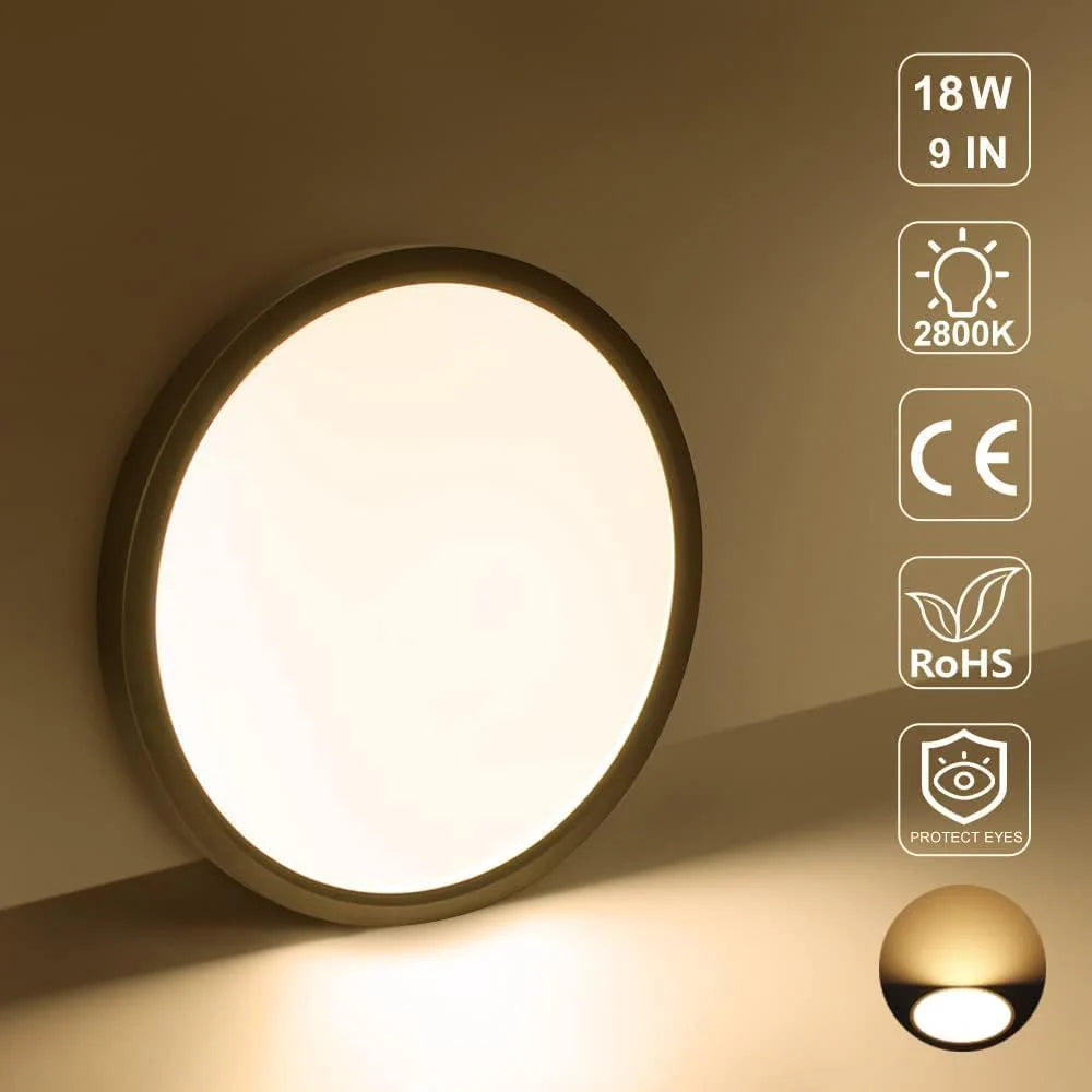 AC 220–240V Round Black LED Ceiling Light, 12W / 18W / 24W / 32W Options 3000K / 4500K / 5000K / 6500K Flush Mount Ceiling Light Local Stock (UK/DE)