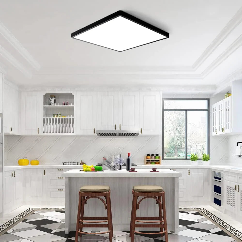 9 Inch 18W White / Black Square Ceiling Light – AC 110–130V | 3000K / 4500K / 5000K / 6500K | Flush Mount Ceiling Light for Modern Home Lighting | 1-Pack – Local Stock (US)