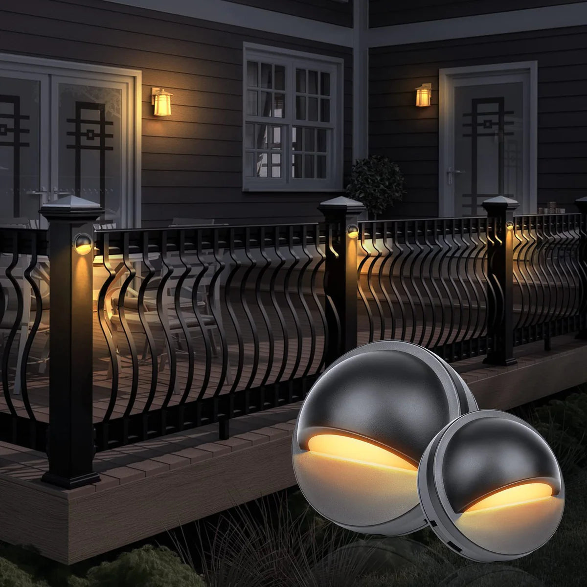 Low Voltage LED Deck Lights - 3000K / 4000K | 2.5W | AC/DC 12–36V | IP67 Waterproof | Outdoor Lights for Walkway Stair Post Railing | 6 /12-Pack