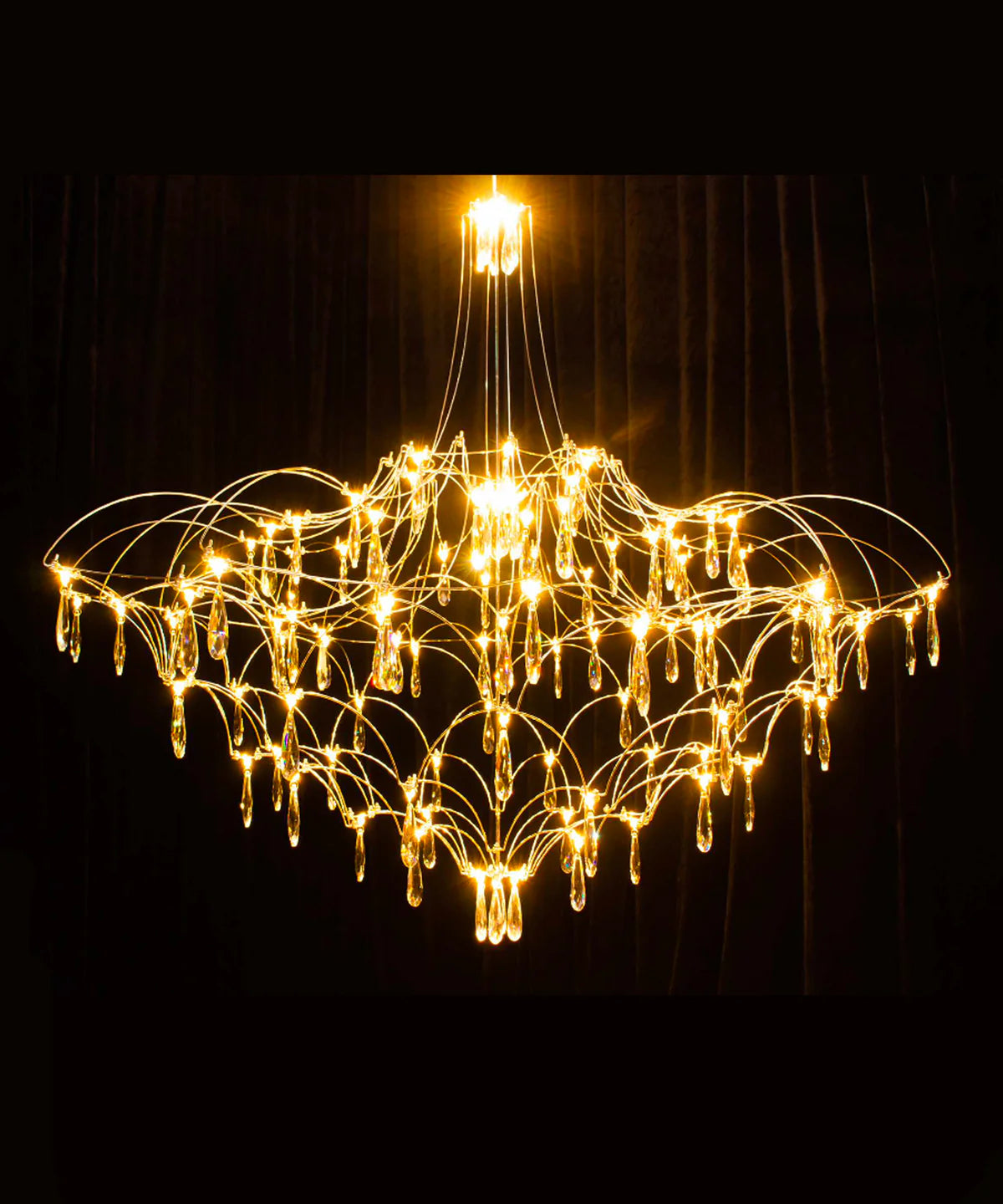 RD-2 Series Modern Crystal Chandeliers – AC85–240V Power Supply Included | 36 / 57 / 114 LEDs | 24.8” / 28.74” / 41.34” Diameter | K9 Crystal / Iridescent Crystal | 304 Stainless Steel | for Dining Room, Living Room, Bedroom & Entryway Lighting | 1-Pack