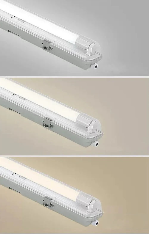 TP Series 2ft LED Tri-Proof Light, 1-Tube Included Waterproof Dustproof LED Fixture Stripe Clear Cover 3000K/4000K/5000K AC 90–240V Non-Dimmable 4-Pack