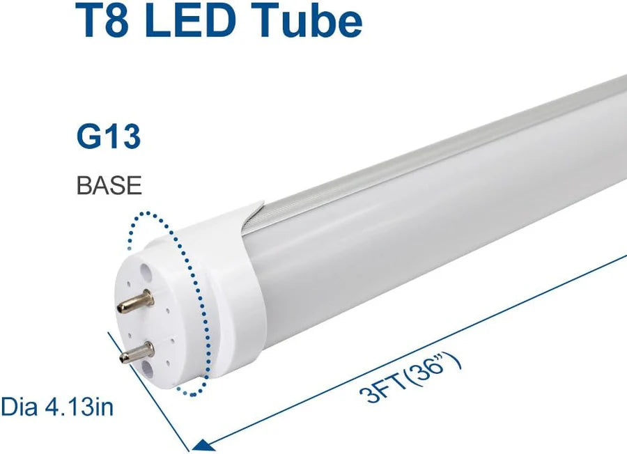 3ft 15W T8 LED Tube Lamp, Retrofit Type Frosted Cover 3000K / 4000K / 5000K Ballast Bypass Non-Dimmable (AC90-240V) or 110V Dimmable 4-Pack or 20-Pack
