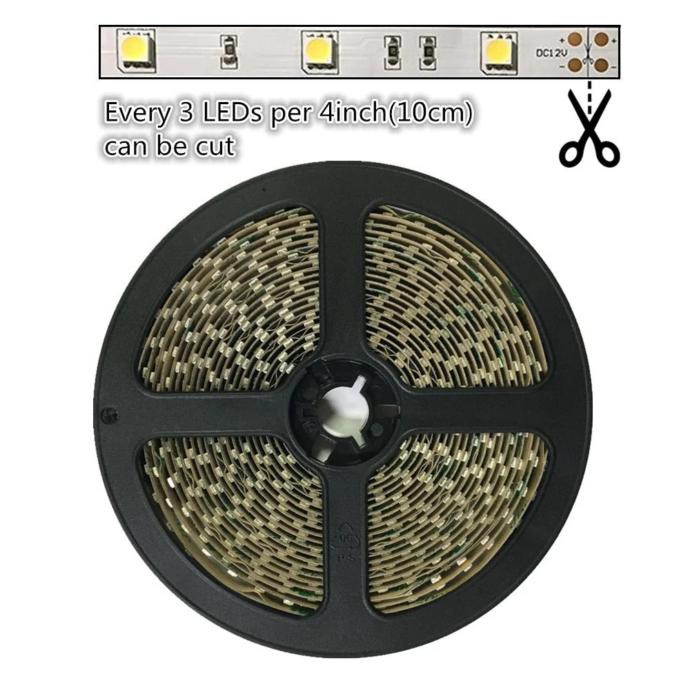 LightingWill 940nm SMD5050 DC12V IR LED Strip Light – 30/60/120 LEDs/m, 5 Meters, IP00/IP65