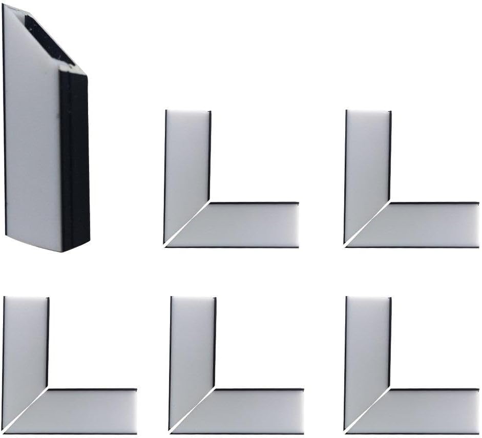 LightingWill 5Pair/10Pcs Silver Spliced L-shape LED Aluminum Channel Corner Adapter for U05S Solution for 90 Angle Turning Corner Cabinet Bar Kitchen Wardrobe Installation -U05SL10