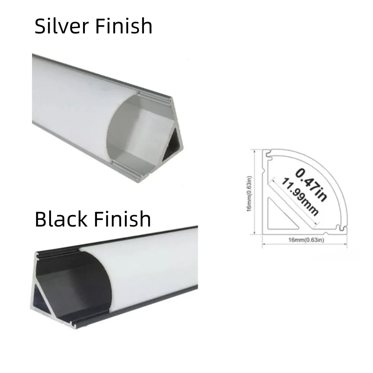 LightingWill V02 Silver Aluminum Rigid LED Strip Light - DC12V | SMD5630 72 LEDs/M | 16×16mm | 0.5M/1M | Warm White / Natural White / Cool White| Silver Finish | Non-Waterproof | for Indoor Accent & Display Lighting | 10 / 50PCS