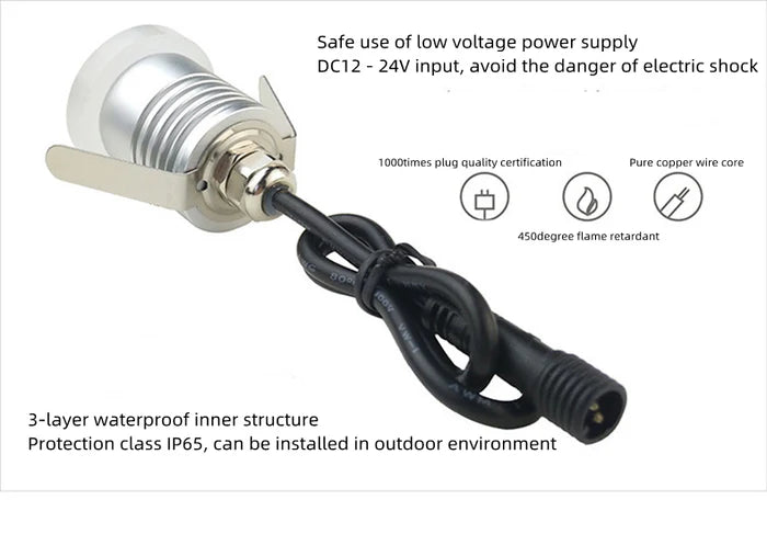 8/10-Pack Moonlight LED Step Lights – 3000K / 4000K / 6000K & Red / Green / Blue | 1W | DC12–24V | IP65 Waterproof Anti-Glare Inground & Wall Lights